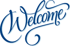 Welcome written in script font
